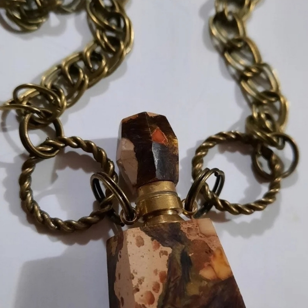 Bronze Orange Sea Sediment Vial Necklace - Picture 13 of 15